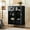 Black, variant on Lighted Cabinet for Collectibles | LED Lighting in Entryway | Ultra - Narrow Frame & Glass | Keeps Items Safe