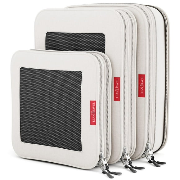 Cubos de embalaje de compresión LeanTravel, paquete de 3 (2 L+1 m), arena