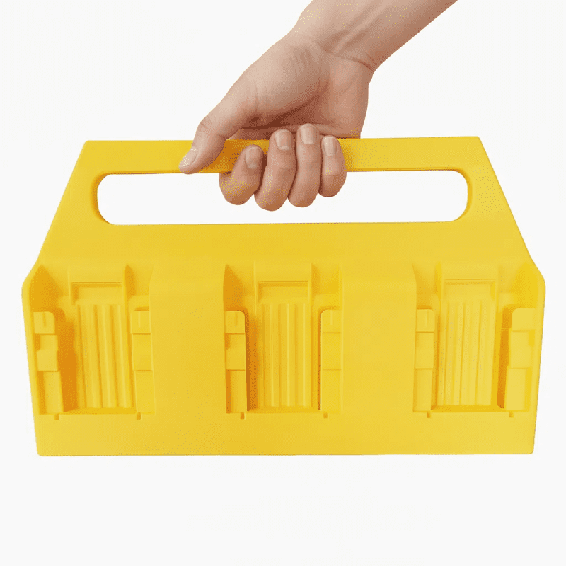 6-Slot Storage Box for De*walt 18V & 20V Lithium Batteries - Built-in Handle, Eliminates Battery Disorganization & Easy to Carry