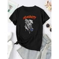thumbnail image 4 of T-Shirt de Sport Simple à Double Poignée Motif Billet de Banque Imprimé Mode Col Rond Manches Courtes pour Femmes, Confortable pour l'Été pendant les Vacances, 4 of 8