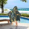 thumbnail image 3 of Yayeee Kids Hooded Towel with Hand Pockets Beach Soft Absorbent Bath Wrap 50 x 23.5 inch, Green Celestial Serpent, 3 of 5