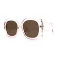thumbnail image 2 of Womens Thick Temple Plastic Square Mod Butterfly Sunglasses Pink Brown, 2 of 5