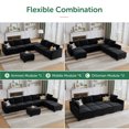 thumbnail image 3 of HONBAY Canapé Sectionnel Convertible en Velours avec Lit et Rangement pour Salon, Noir, 3 of 7