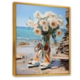 thumbnail image 2 of Designart "Coastal High Heels with Floral Design II" Fashion Framed Wall Art - Glam White Fashion High Heels Living Room Framed Canvas Art, 2 of 6