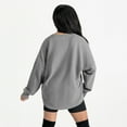 thumbnail image 2 of Women's Gameday Couture  Gray Philadelphia Union Oversized Pure Motion Corded Sweatshirt, 2 of 7