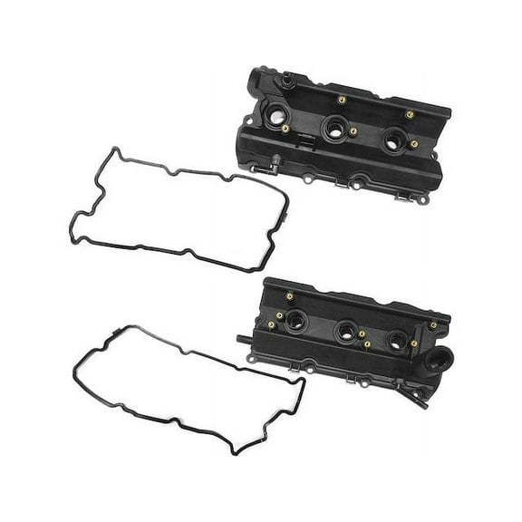 Engine Valve Cover - Set of 2 - with Gaskets - Compatible with 2003 - 2008 Infiniti FX35 3.5L V6 2004 2005 2006 2007