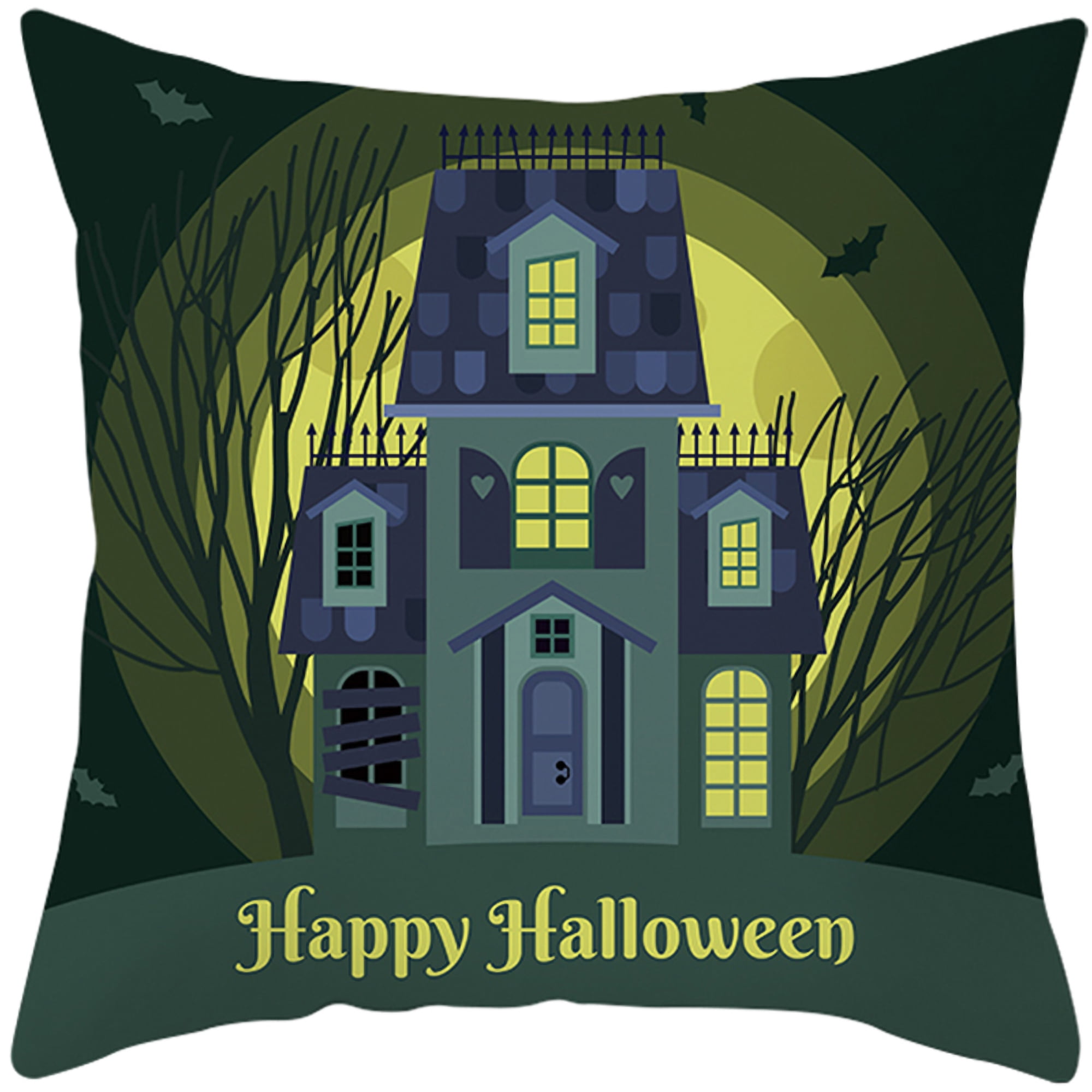 Halloween Castle Linen Witch Waist Square Pillow Case Cushion Cover Home Decor 