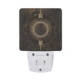 thumbnail image 2 of Abstract Bronze Geometric Night Light 2 Pack LED Nightlight Plug into Wall Dusk to Dawn Sensor Soft White, 2 of 7