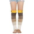 thumbnail image 3 of "Clearance" SNOWSONG Leg Warmers for Women Winter, Plus Size Leg Warmers Winter Striped Wool Warm Socks Womens Boot Covers Knee Protectors, Slouchy Leg Warmers 1 Pair of Foot Warmers Yellow One Size, 3 of 5