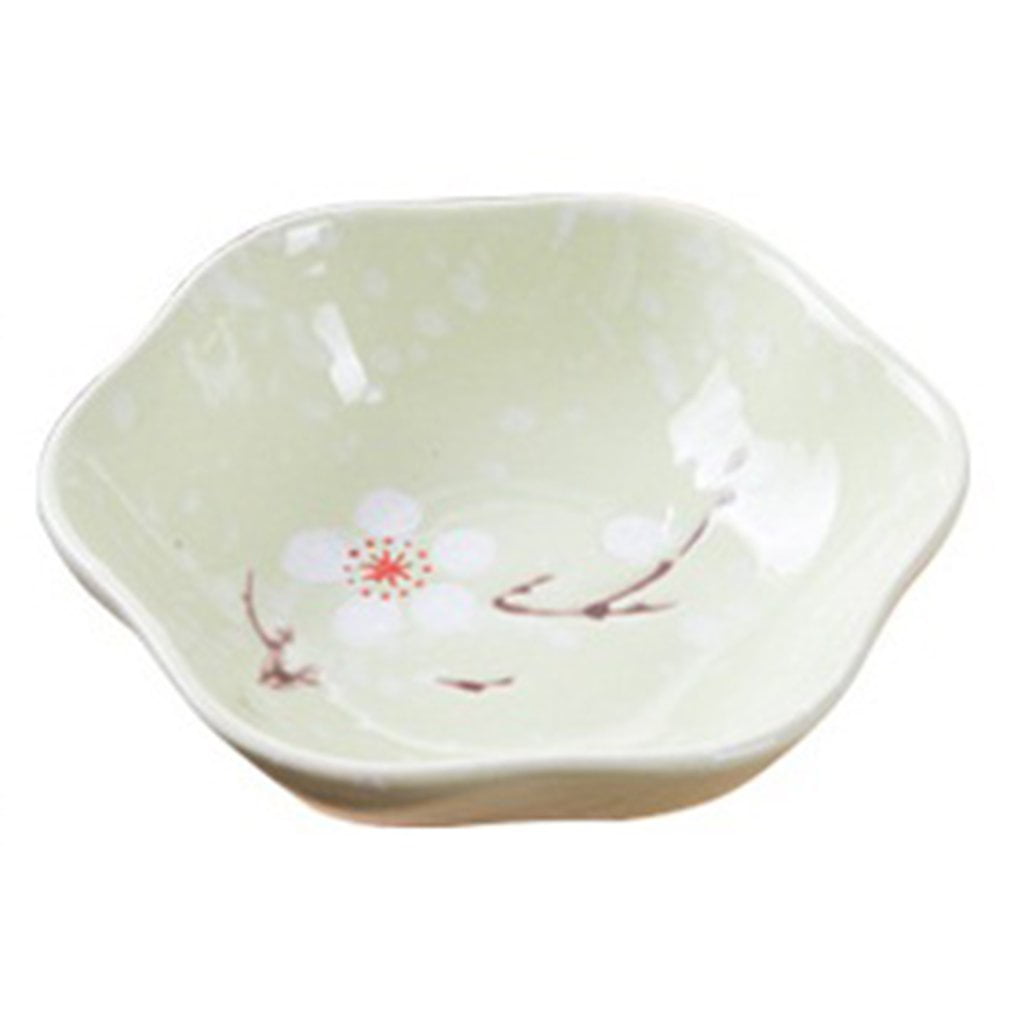 Easyeeasy Japanese-Style Snowflake Glaze Hexagonal Ceramic Sauce Dish Soy Sauce Dish 