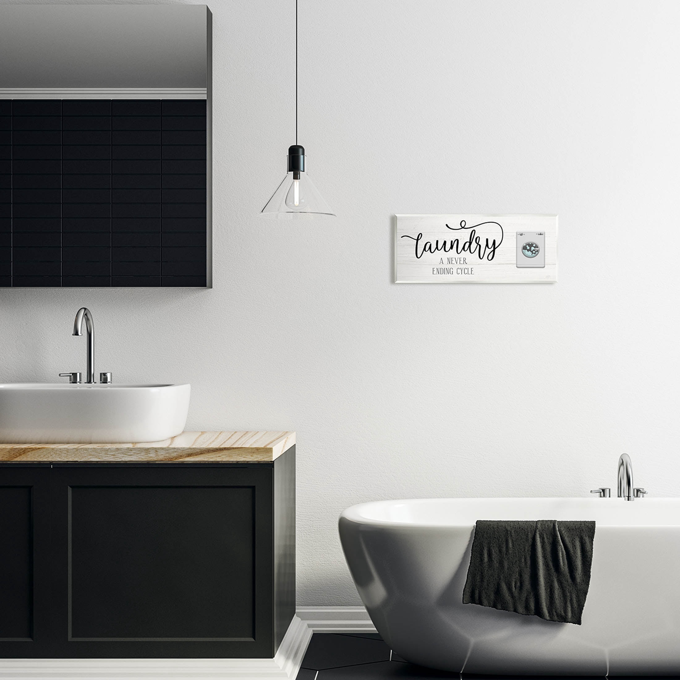 Laundry Never Ending Cycle Funny Typography Graphic Art Unframed Art Print Wall Art