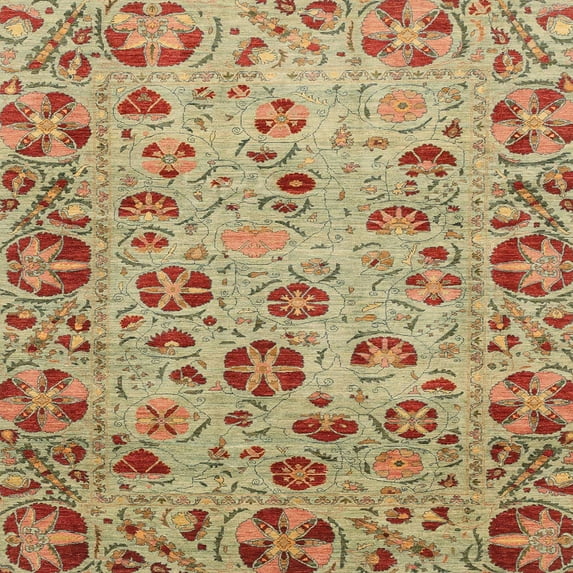 Ahgly Company Machine Washable Indoor Square Abstract Red Fox Red Area Rugs, 5' Square