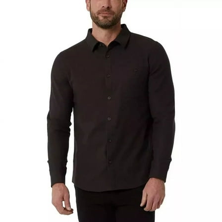 32 Degrees Men's Lightweight Button-Up Shirt, Brown, L