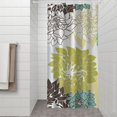 thumbnail image 2 of Green and Blue Pioneer Flower Pattern Shower Curtain 36"x72" ,Bathroom Decorative Shower Curtains Set with 12 Hooks,Modern Waterproof Washable Shower Curtain, 2 of 6