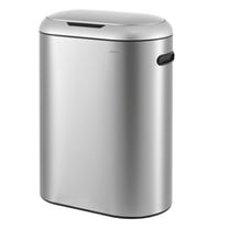 happimess Robo Kitchen 13.2-Gallon Slim Oval Motion Sensor Touchless Trash Can with Touch Mode, Platinum Silver, HPM1016A
