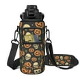 thumbnail image 2 of Gothic Horror 64oz Large Capacity Water Bottle - Skeleton & Spider Design with Storage Pockets for Cards & Phone, 2 of 6