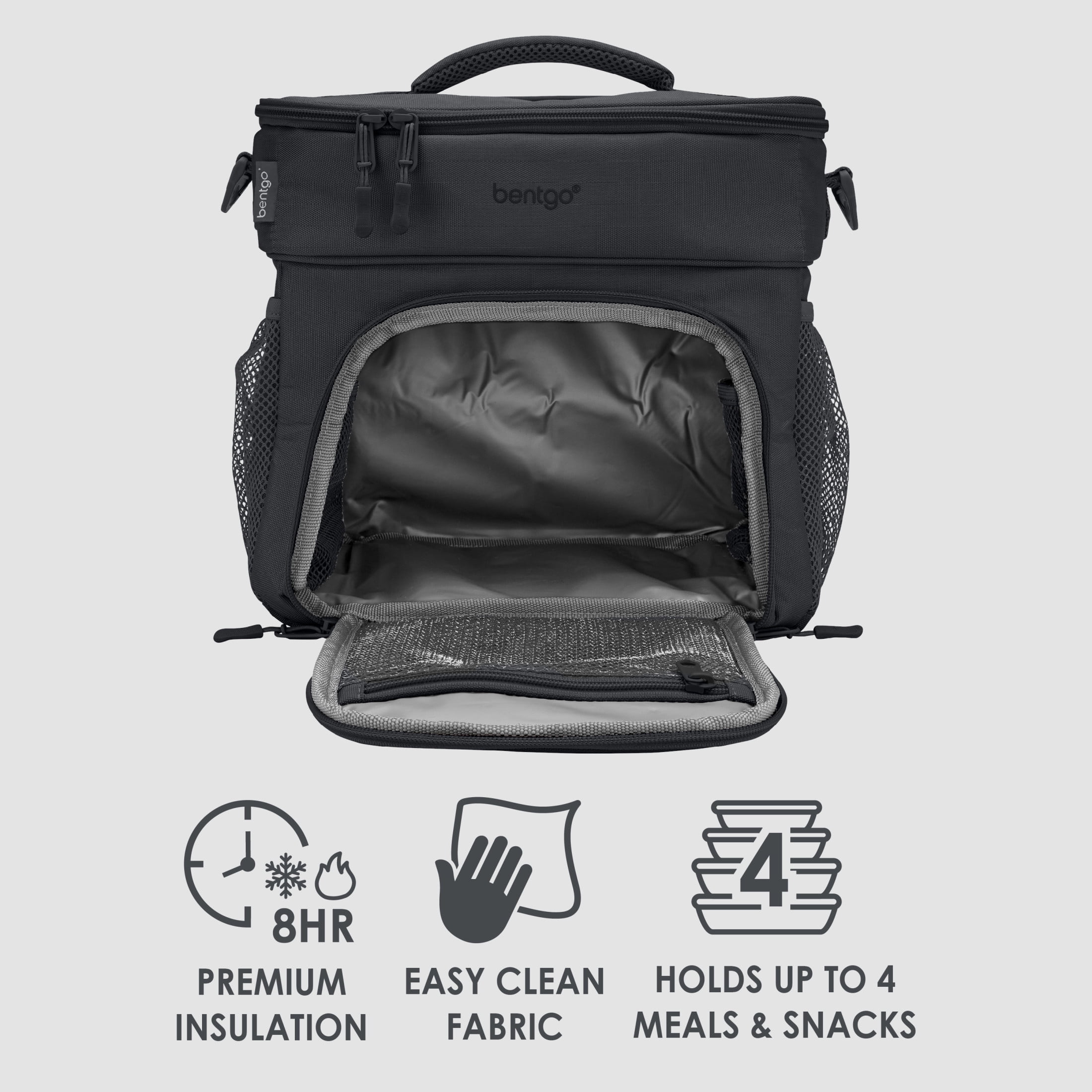 bentgo Prep Deluxe Insulated Multimeal Bag 5-Compartment Dark Gray (BGPRPBAG-DG)