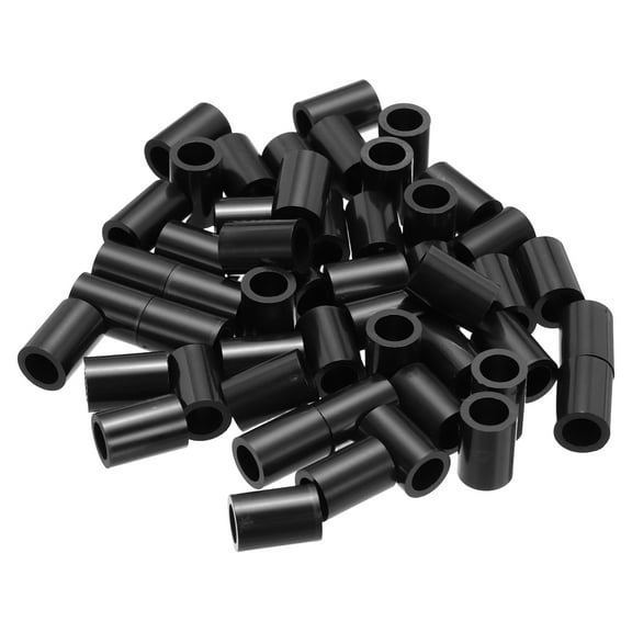 Uxcell 50Pcs M8 ABS Spacers 1/4" ID x 3/8" OD x 0.51" l Plastic Round Spacer Washers Black Standoff Nut Unthreaded for M6 or 1/4 Inch Screws Bolts Electrical Outlet