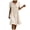 Beige, variant on Women's Peter Pan Collar Tie-Neck Dress Short Sleeve Empire Waist Ruffled Hem Vintage Cottagecore Summer Dress Blue for Size XL