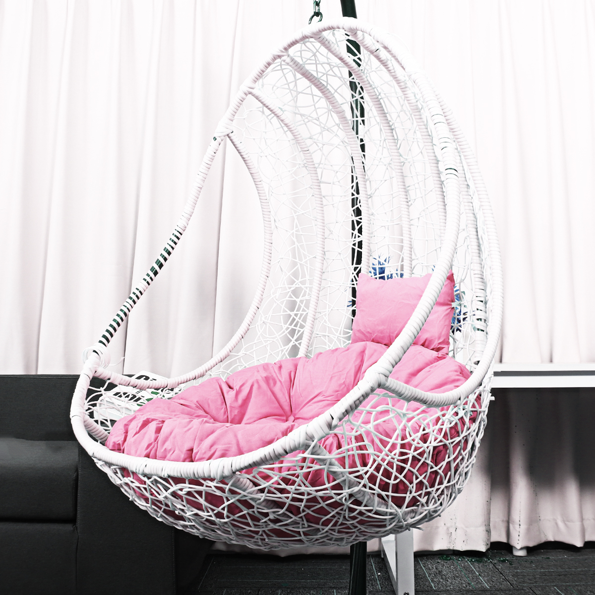 AYGJKIE Swing Chair Cushion Immovable Chair Cushion Hanging Egg Chair  Cushions, Suitable for Indoor Furniture Seat Cushions (Color : Pink, Size 