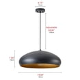thumbnail image 4 of Aiwen 19 IN Matte Black Round Dome Pendant Light, Modern Oversize Farmhouse Chandelier for Kitchen Island Bedroom Hallway, 4 of 7