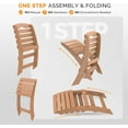 thumbnail image 3 of VINGLI Portable Adirondack Chairs Set of 4, Folding Plastic Adirondack Chair for All Weathers, Outdoor Fire Pit Chairs for Patio Poolside Porch Beach, Capacity 350 LBS, Teak, 3 of 6