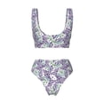 thumbnail image 6 of Rocae Lavender Flowers for Bikini Set for Women Two Piece Sexy High Swimsuits Split Crossover Bikini Medium, 6 of 9