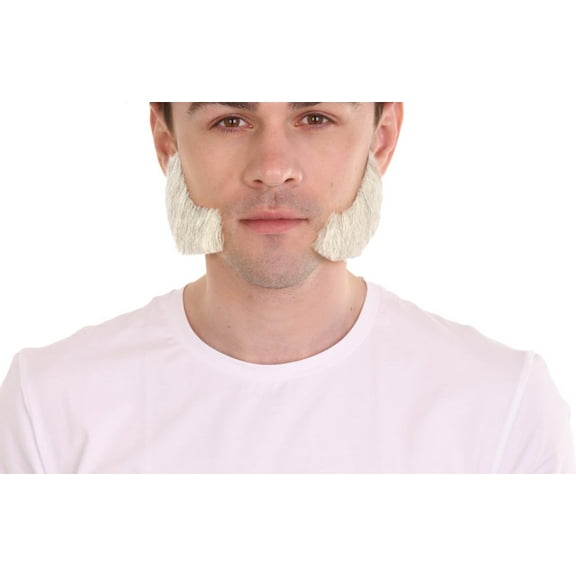 Men's Mutton Chops Style Beard | White Cosplay Beard