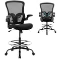 thumbnail image 1 of Drafting Chair,Tall Office Chair, Ergonomic Standing Desk Chair with Flip-up Armrests,Mid-Back Counter Height Computer Task Chair with Lumbar Support and Adjustable Footrest Ring,Black, 1 of 1