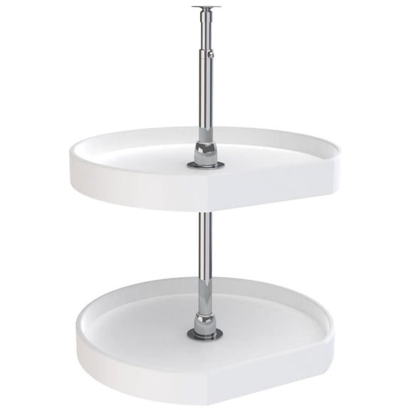 Rev-A-Shelf 6272-20-11-52 Classic 2 Tier 20" D Shaped Flat Side Lazy Susan - White