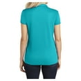 thumbnail image 2 of Ladies Trace Heather Golf Polyester Polo Shirt Tropic Blue Heather X-Large, 2 of 6