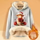 thumbnail image 2 of WILLBEST Sudadera con Capucha "Have Yourself A Mooey Little Christmas", de Terciopelo Grueso, Cálida y Holgada Mediana, 2 of 3
