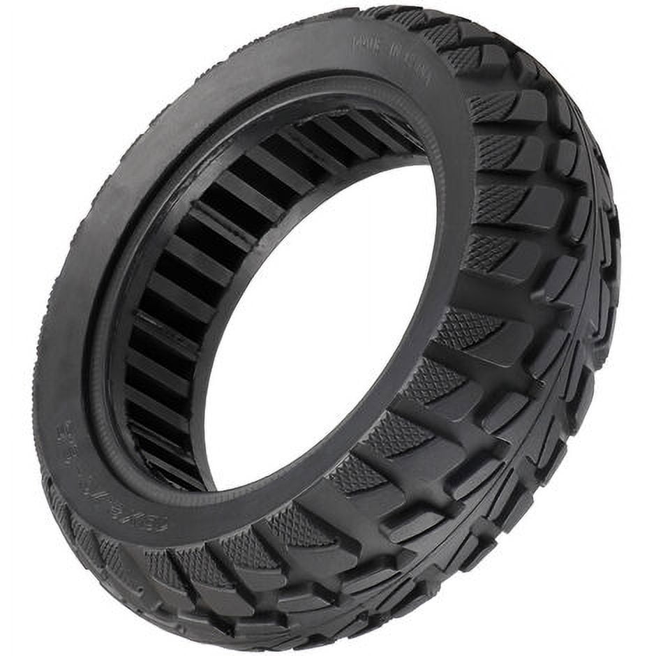 10x2.7-6.5 Solid Tire 10 Inch Electric Scooter Explosion-Proof Tubeless Tire Front/Rear Off-Road Tire Hollow Inner Non-Pneumatic Tire,Black
