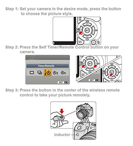5D Mark II RC-6 IR Wireless Shutter Release Remote for Canon 60D T3i//7D//60Da