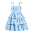thumbnail image 3 of ATOGUTA Dresses for Girls formal Light Blue Ruffle Summer Dresses Cute Birthday Party Princess Sundress 5T-14, 3 of 5