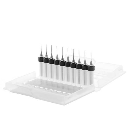 

New 10Pc 0.6mm Tip 1/8 Shank Spiral Flute Tungsten Carbide Micro PCB Drill Bits