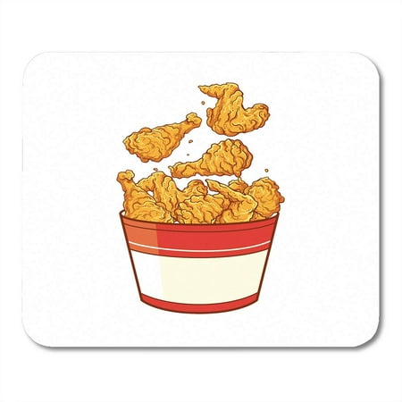 LADDKE Yellow Wing Fast Food Fried Chicken Meat Cartoon Meal Bird Bowl Mousepad Mouse Pad Mouse Mat 9x10