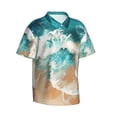 thumbnail image 2 of Daiia Ocean Wave Crash Hawaiian Shirt for Men Gentle Cotton Regular Short Sleeve Casual-3X-Large, 2 of 9