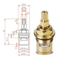 thumbnail image 3 of 2Pcs Replacement Tap Cartridge Kitchen Basin Mixer Quarter Turn 1/2" 20 TAPDRA Spare Part, 3 of 4