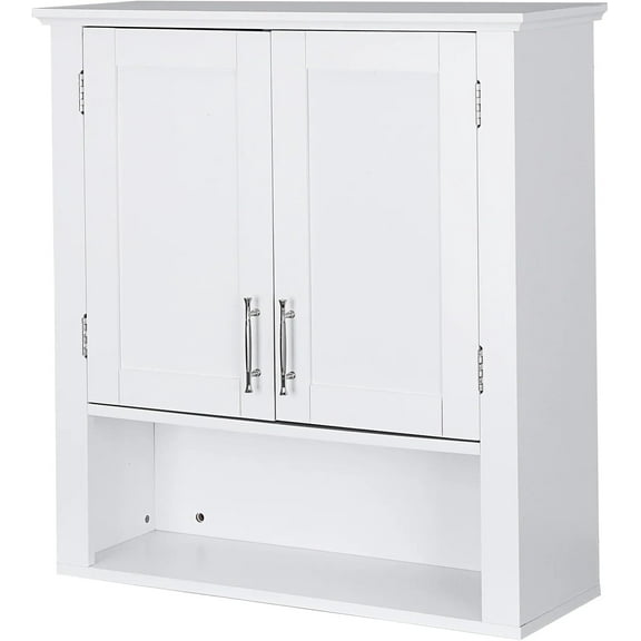 Bathroom Wall Cabinet, Over The Toilet Storage Cabinet with 2 Doors and Adjustable Shelf, Room Space Saver for Bathroom Kitchen,Wooden Medicine Cabinet Wall Mounted