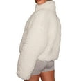 thumbnail image 3 of Women'S Short Coat Casual Jacket with Pockets Warm Winter Zip-Up Outwear Cream White S, 3 of 7