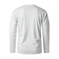 thumbnail image 5 of European Business Men Loose Fit Long Sleeve T-Shirt Solid Color Open Neck Button Down Casual Comfortable Sports Top Men's Lightweight Crewneck Tee Tops, 5 of 8