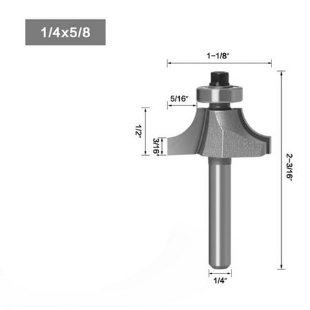 

1Pc Round Over Beading Edging Router Bit 1/4 Shank 2-Flute Woodworking Cutter