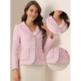 thumbnail image 2 of DARING DIVA Women's Notch Lapel Long Sleeve Elegant Business Casual Jacket L Pink, 2 of 6
