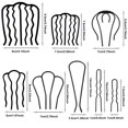 thumbnail image 3 of 8 Piece Hair Side Combs U Hair Pins Hair Fork Clip Hair Stick for Updo Bun, U Shaped Teeth Hair Combs for Vintage Hairstyle Hair Accessories, 3 of 5