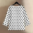 thumbnail image 4 of Womens Long Sleeve Tops, Yigetop Women Fashion Casual Button Long Sleeve Printed Tops Shirts Blouses Tops Polka Dot Shirts for Women White XL, 4 of 4