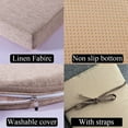thumbnail image 3 of 48 x 12 Inch Piano Bench Cushions for Indoor Furniture with Ties Non Slip Kitchen Dining Room Bench seat Cushion for Shoe Storage Ottoman Window Settee pad, Khaki, 3 of 11
