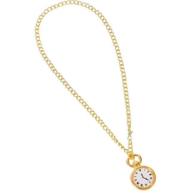 Miniature Chain Pocket Watch Doll House Accessory Alloy Miniature Design 6.20X0.80X0.20CM Wall Hanging 1Pcs