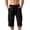 Black, variant on Hurxie Men's Capri Long Elastic Cargo Shorts Below Knee Shorts 3/4 Cotton Cargo Casual Shorts with Multi-Pockets Dark Gray,2XL