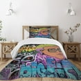 thumbnail image 3 of Ambesonne Urban Graffiti Quilted Bedspread Set 2 Pcs, Hip Hop Design, Twin Size, Multicolor, 3 of 6